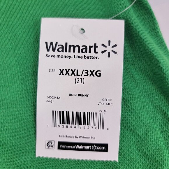 Looney Tunes Bugs Bunny Christmas Print Snowflakes Graphic T-Shirt - Picture 9 of 13